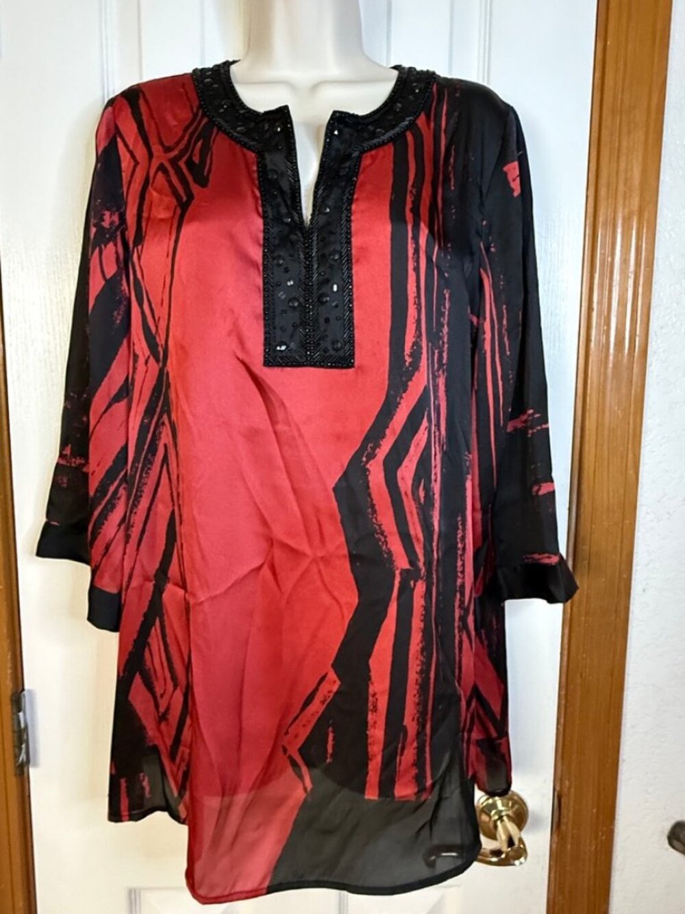 Chico's Razzie Splendor Annique Top, in Razzie Red, sz Med - NWT!!